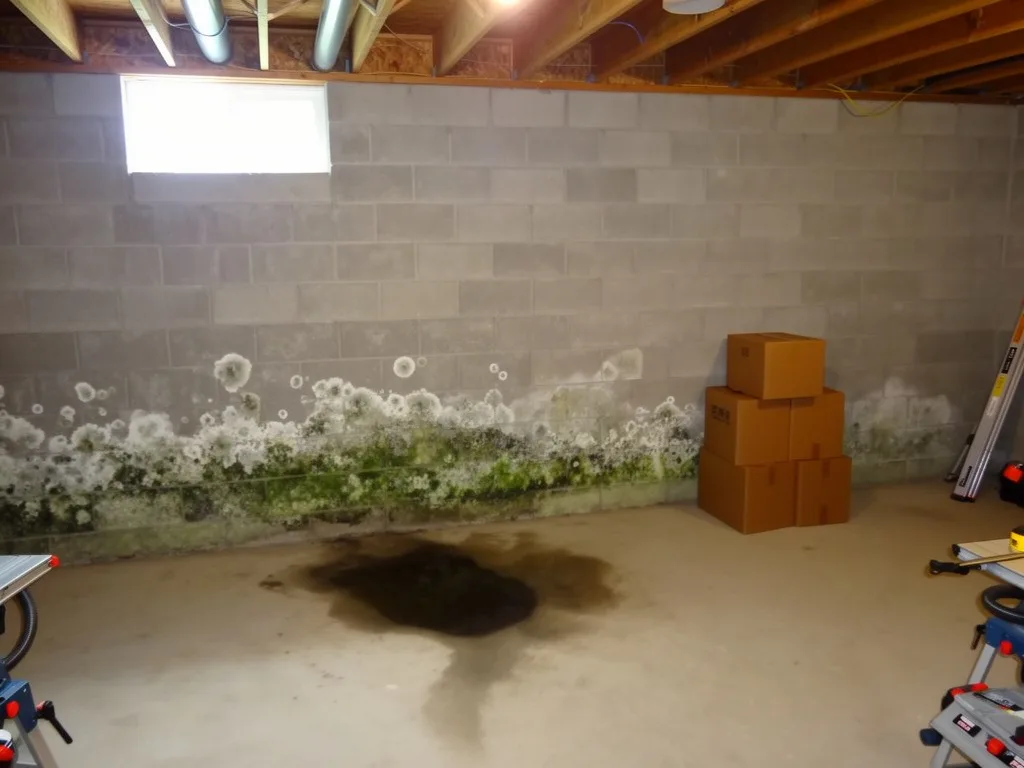 Mold growth before Basement mold removal